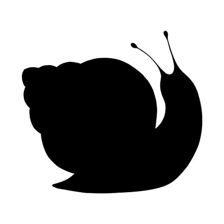 Silhouette of snail vector illustrationのイラスト素材