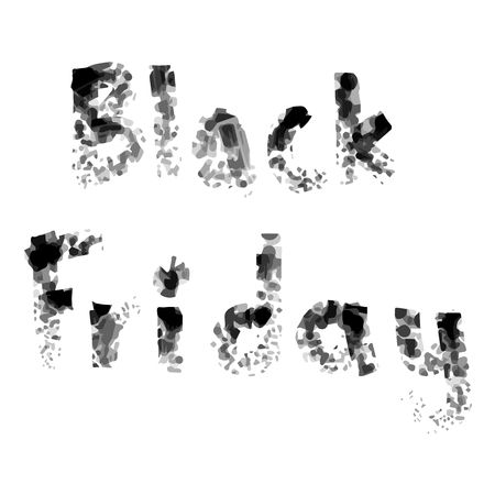 Black Friday words with circle shapes. Hand drawn lettering. Vector illustration for prints posters bags stationary adのイラスト素材