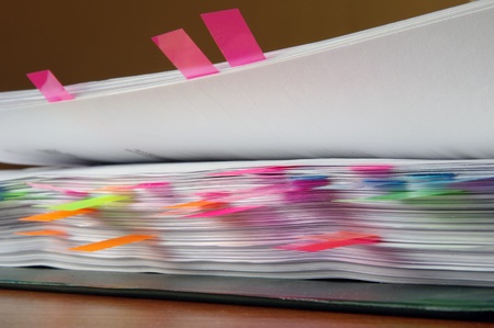 Book with reminders to correct mistakesの写真素材