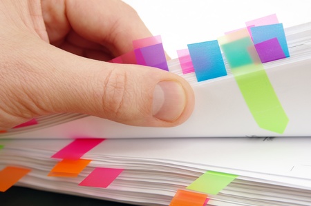 Book with reminders to correct mistakes