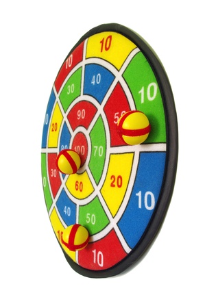 Target toy with ballsの写真素材