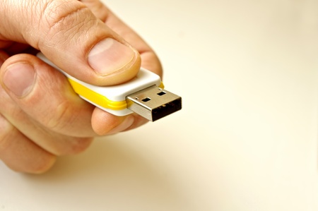 USB computer memory stick in a hand