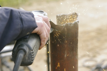 metal sawing close upのeditorial素材