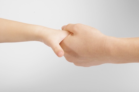 Mother and child hands