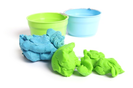 Children plasticine isolated on white の写真素材