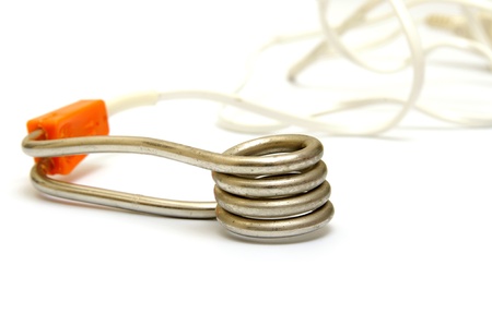 Immersion heater under the white background 