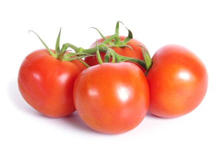 Tomato isolated on white backgroundの写真素材