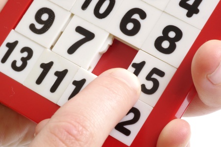 Numbers puzzle in handの写真素材