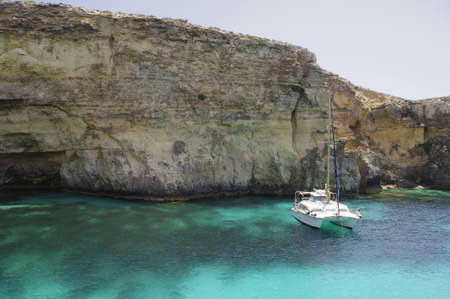 The coast of the small island of Comino in Malta 