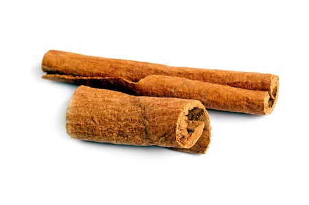 cinnamon isolated on white background の写真素材