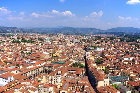 An aerial view taken from the Dome of Florence (Tuscany, Italy).の写真素材