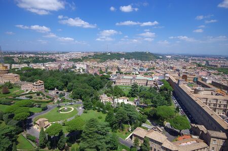 Panoramic view at the Vatican Gardens in Rome, Italyのeditorial素材