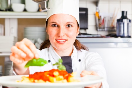 Chef Preparing Pastaの写真素材