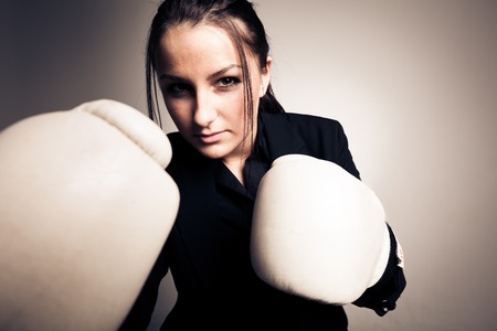 Boxing Businesswomanの写真素材