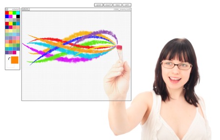 Designer Painting With A Digital Brushの写真素材