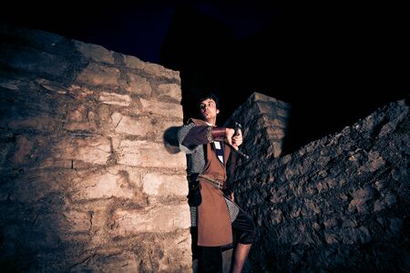 Knight Defending His Fortressの写真素材