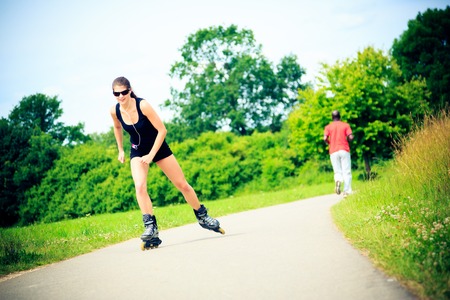 Young Woman With Inline Skates