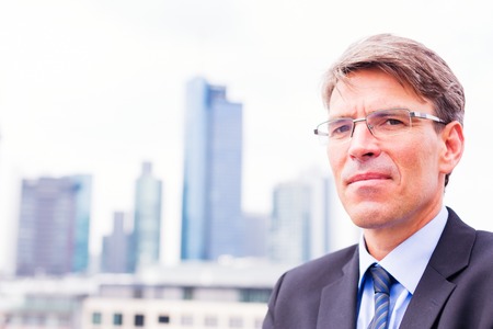 Businessman In Frankfurt mainの写真素材