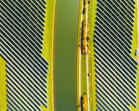 Aerial View Of Solar Power Station