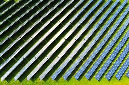 Aerial View Of Solar Power Stationの写真素材