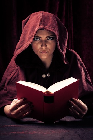 Spooky Fortune Teller Reading A Bookの写真素材