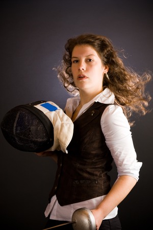 Fencing Business Womanの写真素材