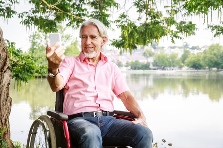 Senior Man In Wheelchairの写真素材