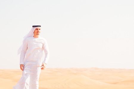 Young Arabian Man In The Desertの写真素材