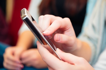 Friends Having Fun At A Cafeの写真素材