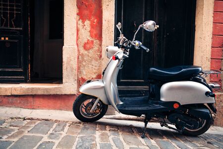 Scooter In The Streets Of Piranの写真素材