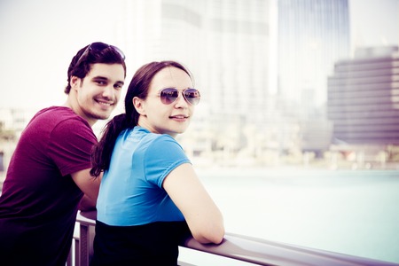 Tourists Sightseeing In Dubaiの写真素材