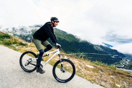 Young Man Cyclingの写真素材