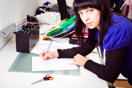 Fashion Designer In Her Studioの写真素材