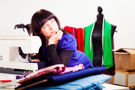Fashion Designer In Her Studioの写真素材
