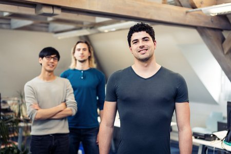 Tech Start-up Founders Posing For A Group Shotの写真素材