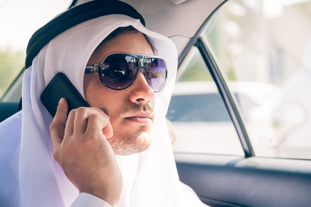 Young Arabian Man Sitting In The Carの写真素材