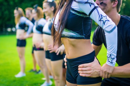 Cheerleaders Team Practicingの写真素材