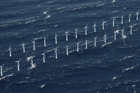 Off-shore Wind Power Stationの写真素材
