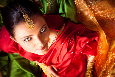 Young Woman Wearing Bollywood-style Sari