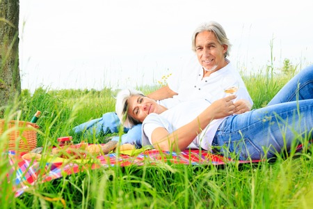 Senior Couple Having A Picnicの写真素材