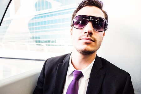 Businessman In The Metroの写真素材