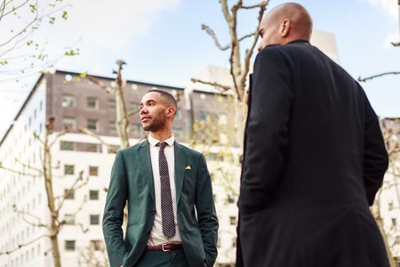 Business People Talking In La Defense, Paris, Franceの写真素材