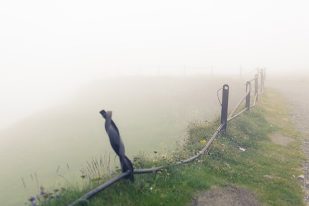 Fence In The Fogの写真素材