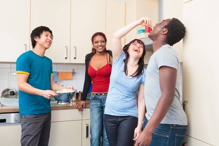Friends Having A Dinner Partyの写真素材
