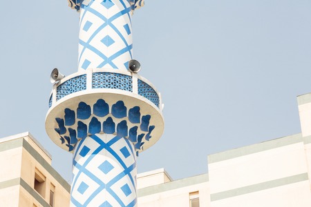 Minaret Of A Mosque In Dubaiの写真素材
