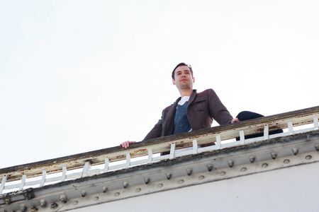 Tourist To Paris Standing On Bridge