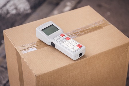 Parcel With Barcode Scannerの写真素材