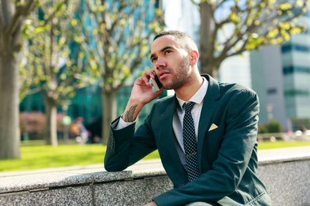 Black Businessman In La Defense Finance District, Parisの写真素材