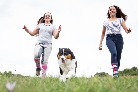 Teenage Girls On Meadow