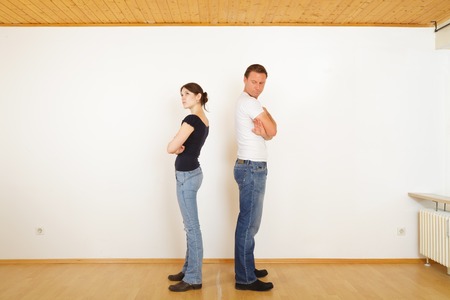 Young Couple Drawing A Line